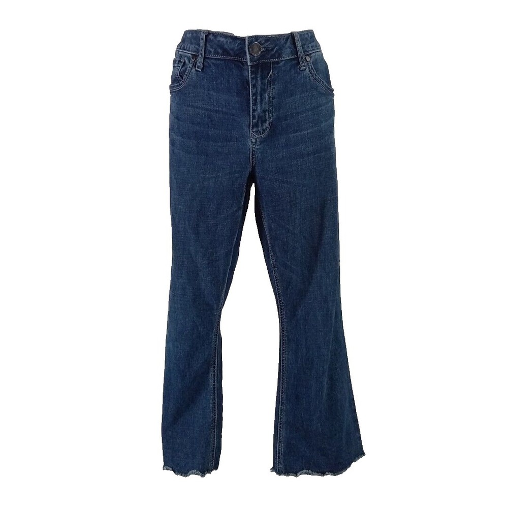 SEVEN7 Jeans Size 16 Ankle Dusterâ Frayed Hem Stretch Med Wash Pocket Embroider